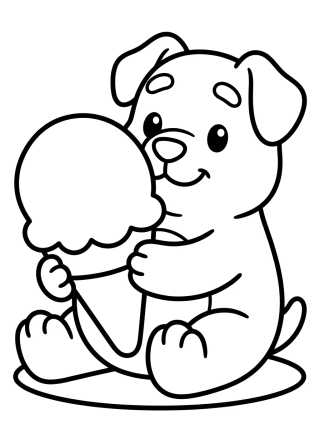 Bingo Eating Ice Cream para colorir Desenho de Bingo Eating Ice Cream para colorir e imprimir grátis