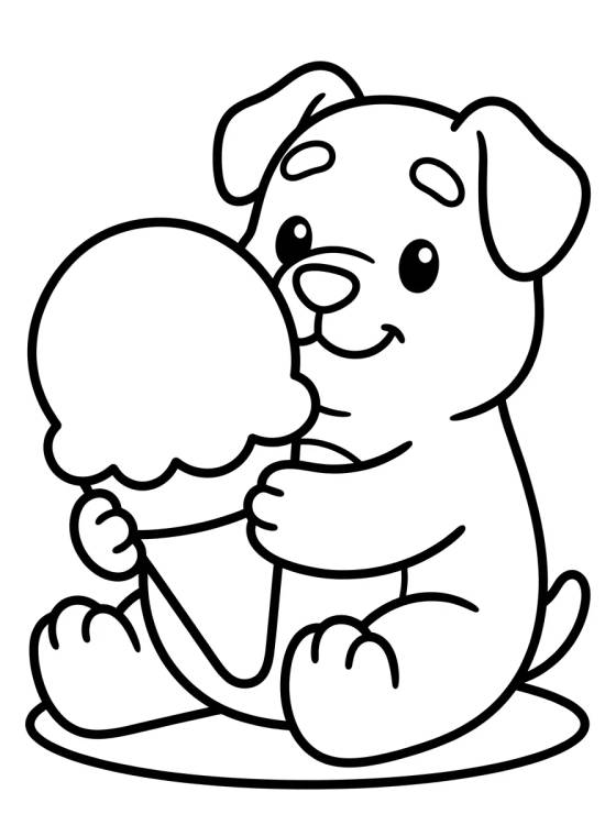 Bingo Eating Ice Cream para colorir Desenho de Bingo Eating Ice Cream para colorir e imprimir grátis