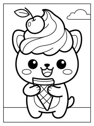 Bingo Eating Ice Cream para colorir Desenho de Bingo Eating Ice Cream para colorir e imprimir grátis