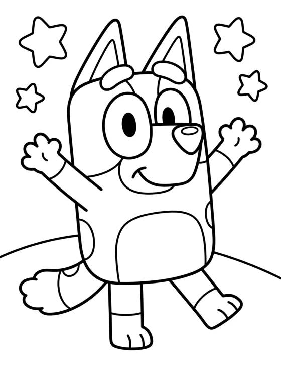 Bingo Dancing Happy para colorir Desenho de Bingo Dancing Happy para colorir e imprimir grátis