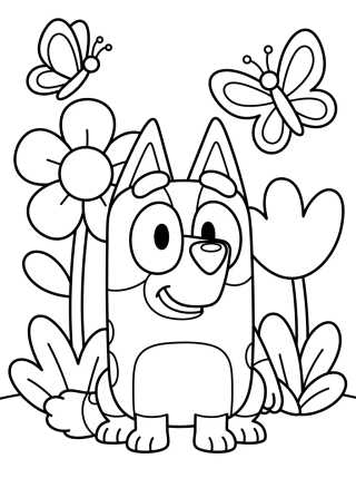 Bingo Smiling in the Garden para colorir Desenho de Bingo Smiling in the Garden para colorir e imprimir grátis