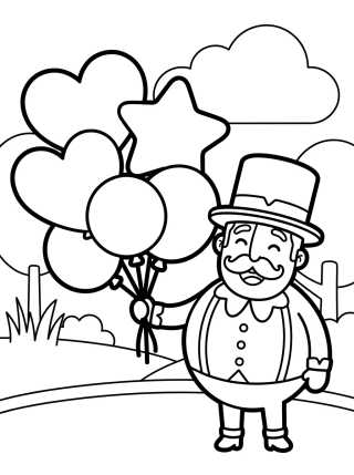 Bita with Party Balloons para colorir Desenho de Bita with Party Balloons para colorir e imprimir grátis