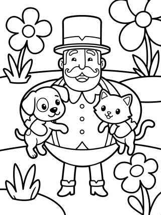 Bita with Animals para colorir Desenho de Bita with Animals para colorir e imprimir grátis