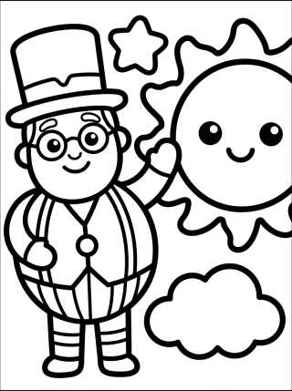Bita with a Smiling Sun para colorir Desenho de Bita with a Smiling Sun para colorir e imprimir grátis
