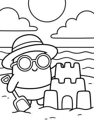 Bita on Beach Vacation para colorir Desenho de Bita on Beach Vacation para colorir e imprimir grátis