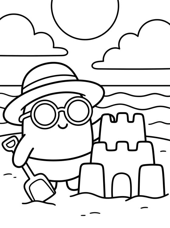 Bita on Beach Vacation para colorir Desenho de Bita on Beach Vacation para colorir e imprimir grátis