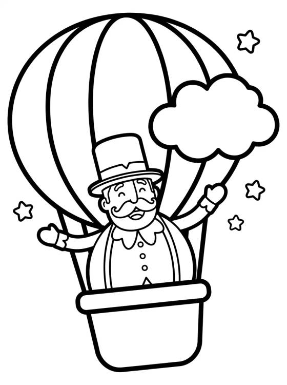 Bita in the Magic Hot Air Balloon para colorir Desenho de Bita in the Magic Hot Air Balloon para colorir e imprimir grátis