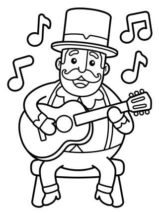 Bita Playing Guitar para colorir Desenho de Bita Playing Guitar para colorir e imprimir grátis