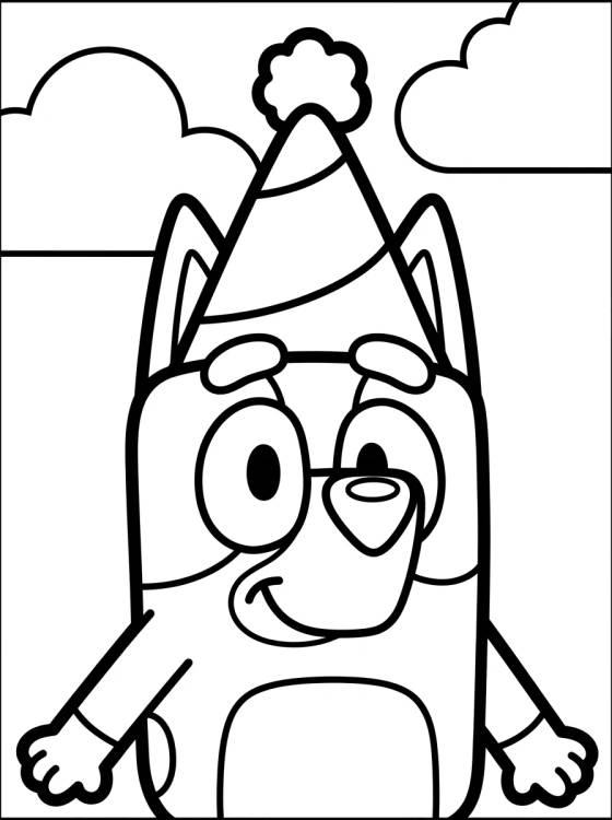 Bluey with a Silly Hat para colorir Desenho de Bluey with a Silly Hat para colorir e imprimir grátis