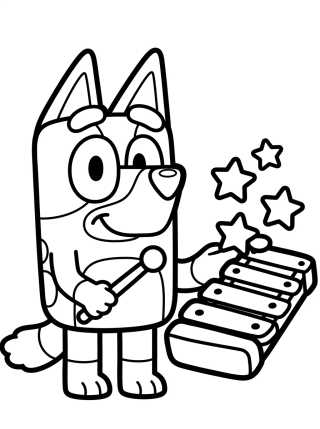Bluey with Magic Xylophone para colorir Desenho de Bluey with Magic Xylophone para colorir e imprimir grátis