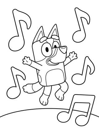 Bluey Dancing for Joy para colorir Desenho de Bluey Dancing for Joy para colorir e imprimir grátis