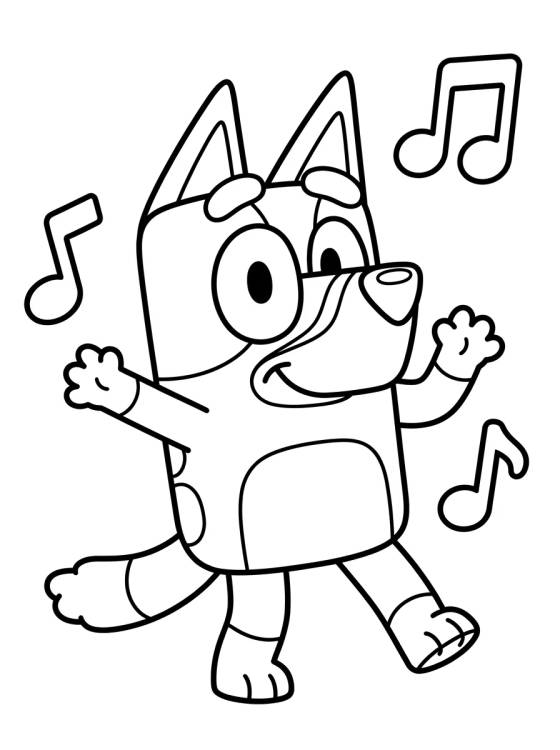 Happy Dancing Bluey para colorir Desenho de Happy Dancing Bluey para colorir e imprimir grátis