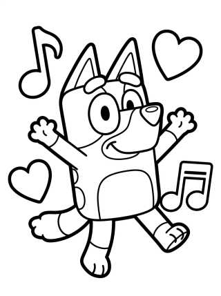 Happy Dancing Bluey para colorir Desenho de Happy Dancing Bluey para colorir e imprimir grátis