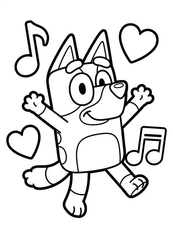 Happy Dancing Bluey para colorir Desenho de Happy Dancing Bluey para colorir e imprimir grátis