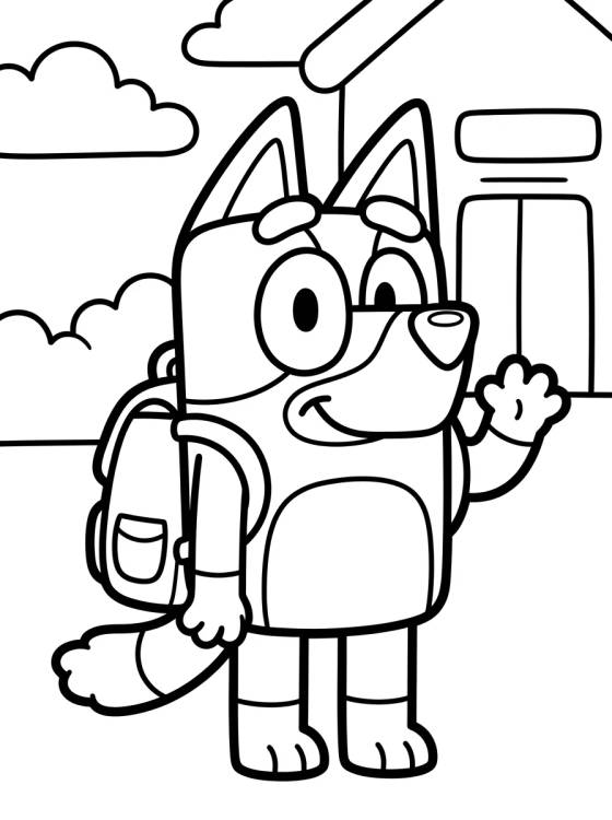 Bluey Ready for School para colorir Desenho de Bluey Ready for School para colorir e imprimir grátis