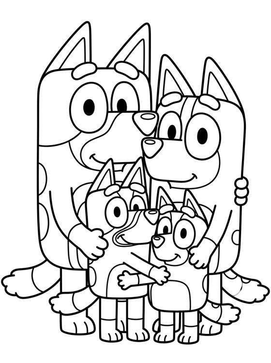 Complete Heeler Family para colorir Desenho de Complete Heeler Family para colorir e imprimir grátis