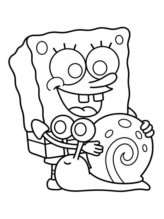 SpongeBob and Gary para colorir Desenho de SpongeBob and Gary para colorir e imprimir grátis