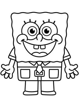 Smiling Kawaii Spongebob para colorir Desenho de Smiling Kawaii Spongebob para colorir e imprimir grátis