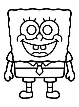 Smiling SpongeBob para colorir Desenho de Smiling SpongeBob para colorir e imprimir grátis