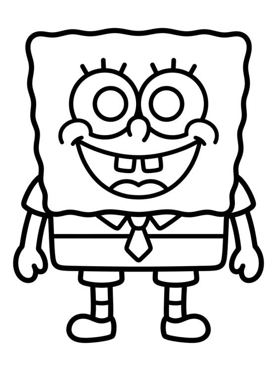 Smiling SpongeBob para colorir Desenho de Smiling SpongeBob para colorir e imprimir grátis