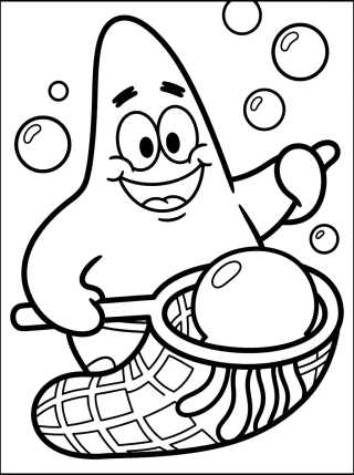 Patrick Star and the Jellyfish para colorir Desenho de Patrick Star and the Jellyfish para colorir e imprimir grátis