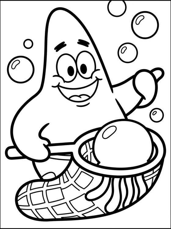 Patrick Star and the Jellyfish para colorir Desenho de Patrick Star and the Jellyfish para colorir e imprimir grátis