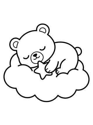 Bobbie Sleeping on a Cloud para colorir Desenho de Bobbie Sleeping on a Cloud para colorir e imprimir grátis