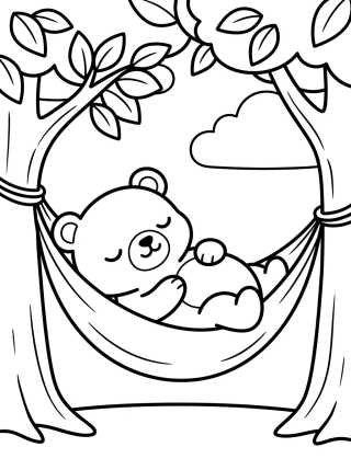Bobbie Sleeping in a Hammock para colorir Desenho de Bobbie Sleeping in a Hammock para colorir e imprimir grátis