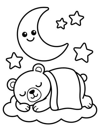 Bobbie Sleeping Under the Moon para colorir Desenho de Bobbie Sleeping Under the Moon para colorir e imprimir grátis