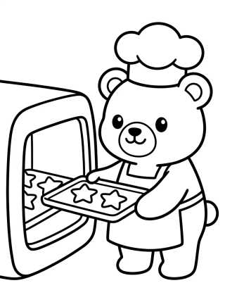 Bobbie Baking Cookies para colorir Desenho de Bobbie Baking Cookies para colorir e imprimir grátis