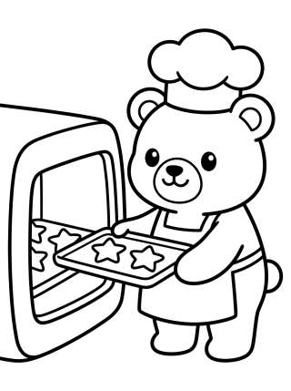 Coleção de desenhos para colorir: Bobbie in the Kitchen Coloring Pages