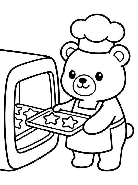 Bobbie Baking Cookies para colorir Desenho de Bobbie Baking Cookies para colorir e imprimir grátis
