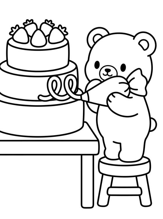 Bobbie Decorating a Cake para colorir Desenho de Bobbie Decorating a Cake para colorir e imprimir grátis