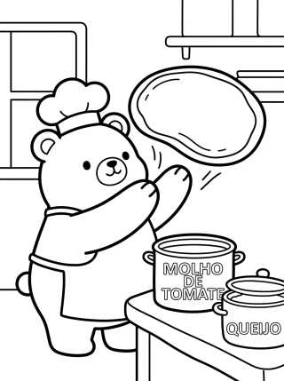 Bobbie Little Pizza Chef para colorir Desenho de Bobbie Little Pizza Chef para colorir e imprimir grátis