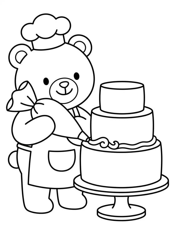 Bobbie Baking a Birthday Cake para colorir Desenho de Bobbie Baking a Birthday Cake para colorir e imprimir grátis