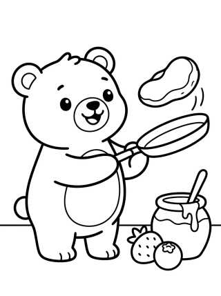 Bobbie Flipping Flying Pancakes para colorir Desenho de Bobbie Flipping Flying Pancakes para colorir e imprimir grátis