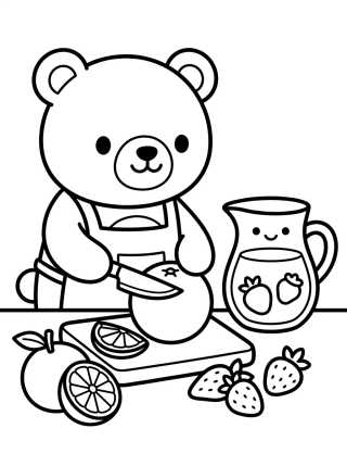 Bobbie Making Fruit Juice para colorir Desenho de Bobbie Making Fruit Juice para colorir e imprimir grátis