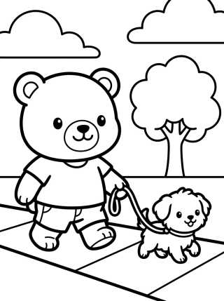 Bobbie Walking the Dog para colorir Desenho de Bobbie Walking the Dog para colorir e imprimir grátis