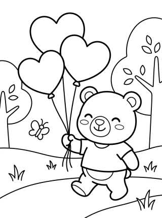 Bobbie in the Park with Balloons para colorir Desenho de Bobbie in the Park with Balloons para colorir e imprimir grátis