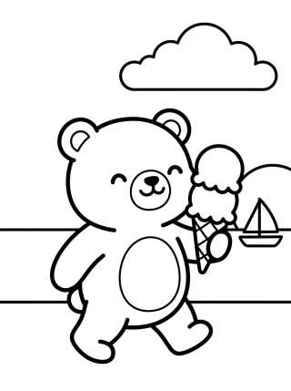 Bobbie Having Ice Cream para colorir Desenho de Bobbie Having Ice Cream para colorir e imprimir grátis