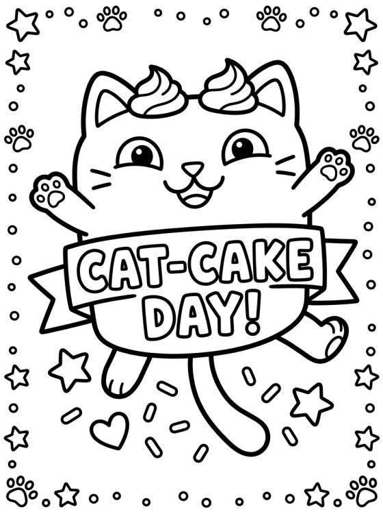 Cakey Cat with Magic Sprinkles para colorir Desenho de Cakey Cat with Magic Sprinkles para colorir e imprimir grátis