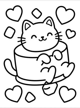 Cakey Cat with Magic Sprinkles para colorir Desenho de Cakey Cat with Magic Sprinkles para colorir e imprimir grátis
