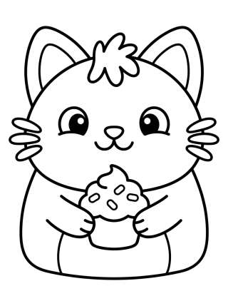 Coleção de desenhos para colorir: Cakey Cat Coloring Pages