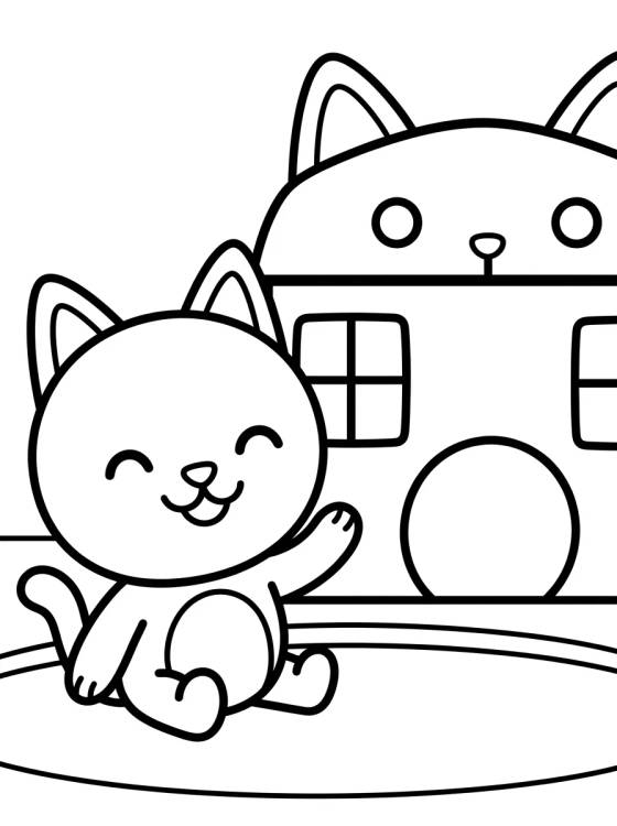 Cakey Cat and the Magic Dollhouse para colorir Desenho de Cakey Cat and the Magic Dollhouse para colorir e imprimir grátis