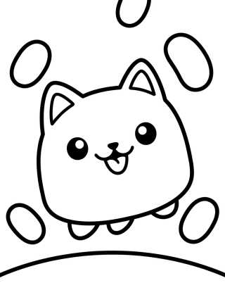 Happy Cakey Cat with Sprinkles para colorir Desenho de Happy Cakey Cat with Sprinkles para colorir e imprimir grátis