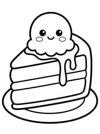 Ice Cream Cake Slice para colorir Desenho de Ice Cream Cake Slice para colorir e imprimir grátis