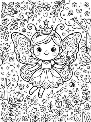 Princess Butterfly with Crown para colorir Desenho de Princess Butterfly with Crown para colorir e imprimir grátis