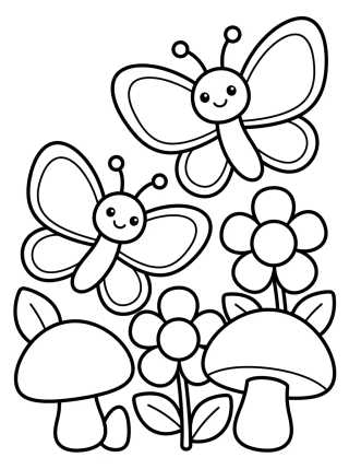Best Butterfly Friends para colorir Desenho de Best Butterfly Friends para colorir e imprimir grátis