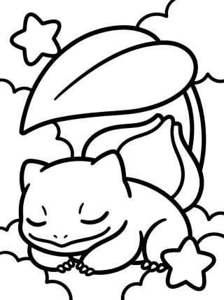 Sleeping Baby Bulbasaur para colorir Desenho de Sleeping Baby Bulbasaur para colorir e imprimir grátis