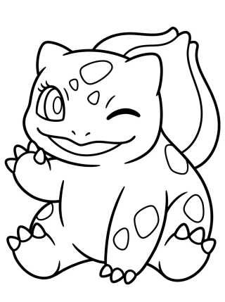 Winking Baby Bulbasaur para colorir Desenho de Winking Baby Bulbasaur para colorir e imprimir grátis
